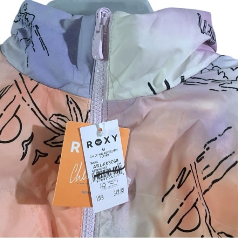 NWT $198 Roxy x Chloe Kim Reversible Puffer Bomber Jacket Sz m - Picture 11 of 11